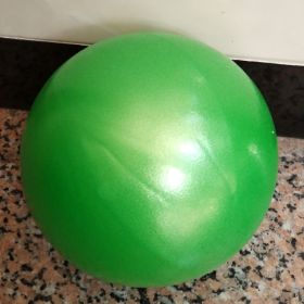 Mini Exercise Pilates Yoga Balls Small Bender For Home Stability Squishy Training Physical Therapy Improves Balance With Inflatable Straw 9.8 Inc (Color: green)