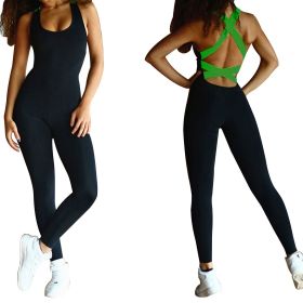 Women Sports YOGA Workout Gym Fitness Jumpsuit (Color: green, size: XXL)
